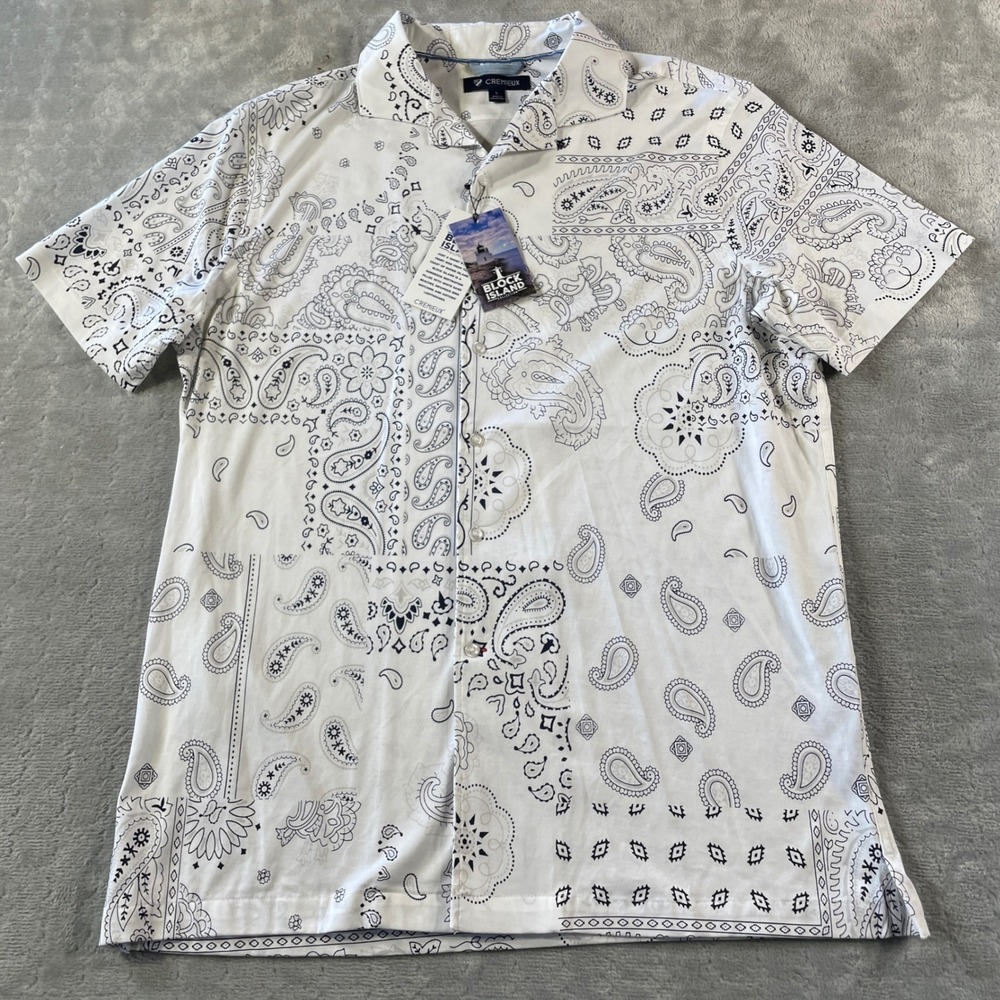 Cremieux Shirt Mens‎ Large Block Island Bandana Travel Vacation Beach Preppy